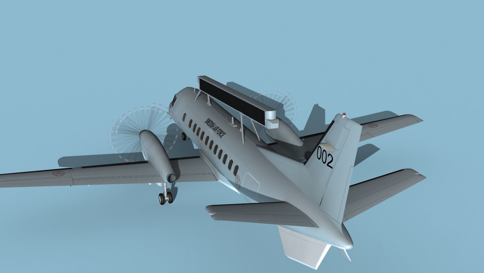 3D SAAB SF340 AEWAC V02 Sweeden - TurboSquid 1925159