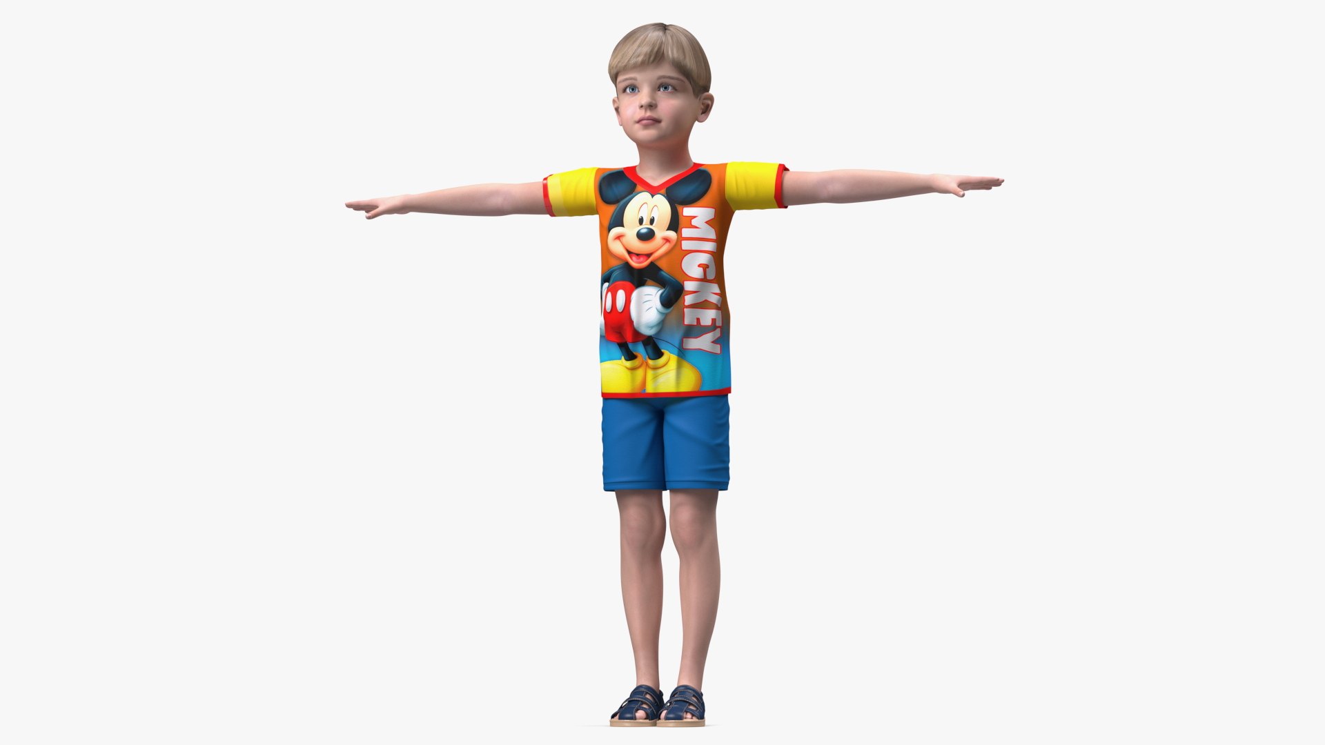 Realistic Child Boy Rigged 3D model preview