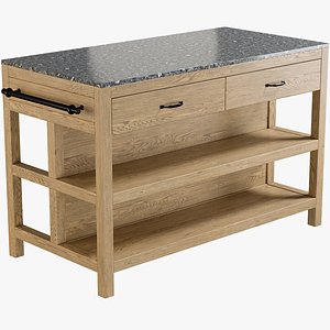 realistic kitchen island 1 3D model