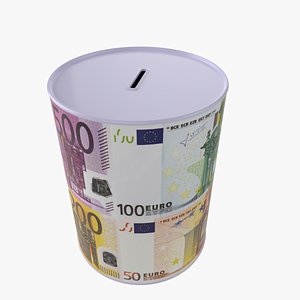 3D euro money box tin