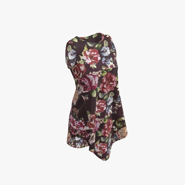 3D Floral Shimmer Knit Short Dress main image 1