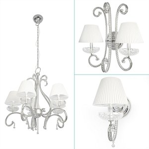 Baroque Crystal Lamps Set 3d Models