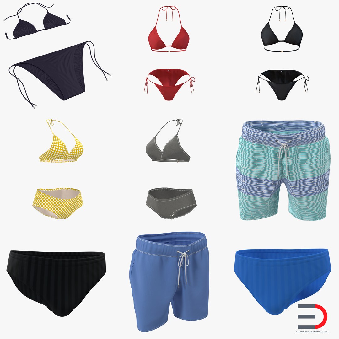 Bathing Suits Collection 3D model preview