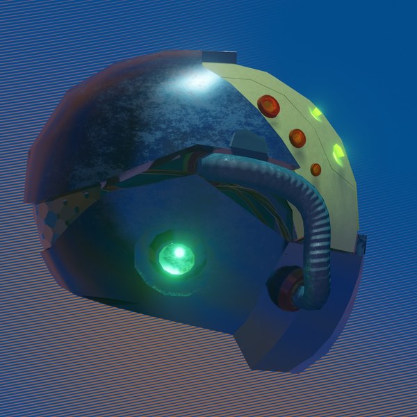 3D sci fi pilot helmet