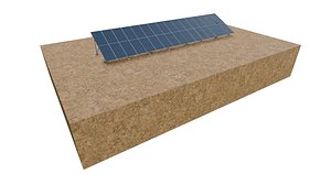 3D Lowpoly Ground Mounted Solar Panels-16 Rows of PV Modules