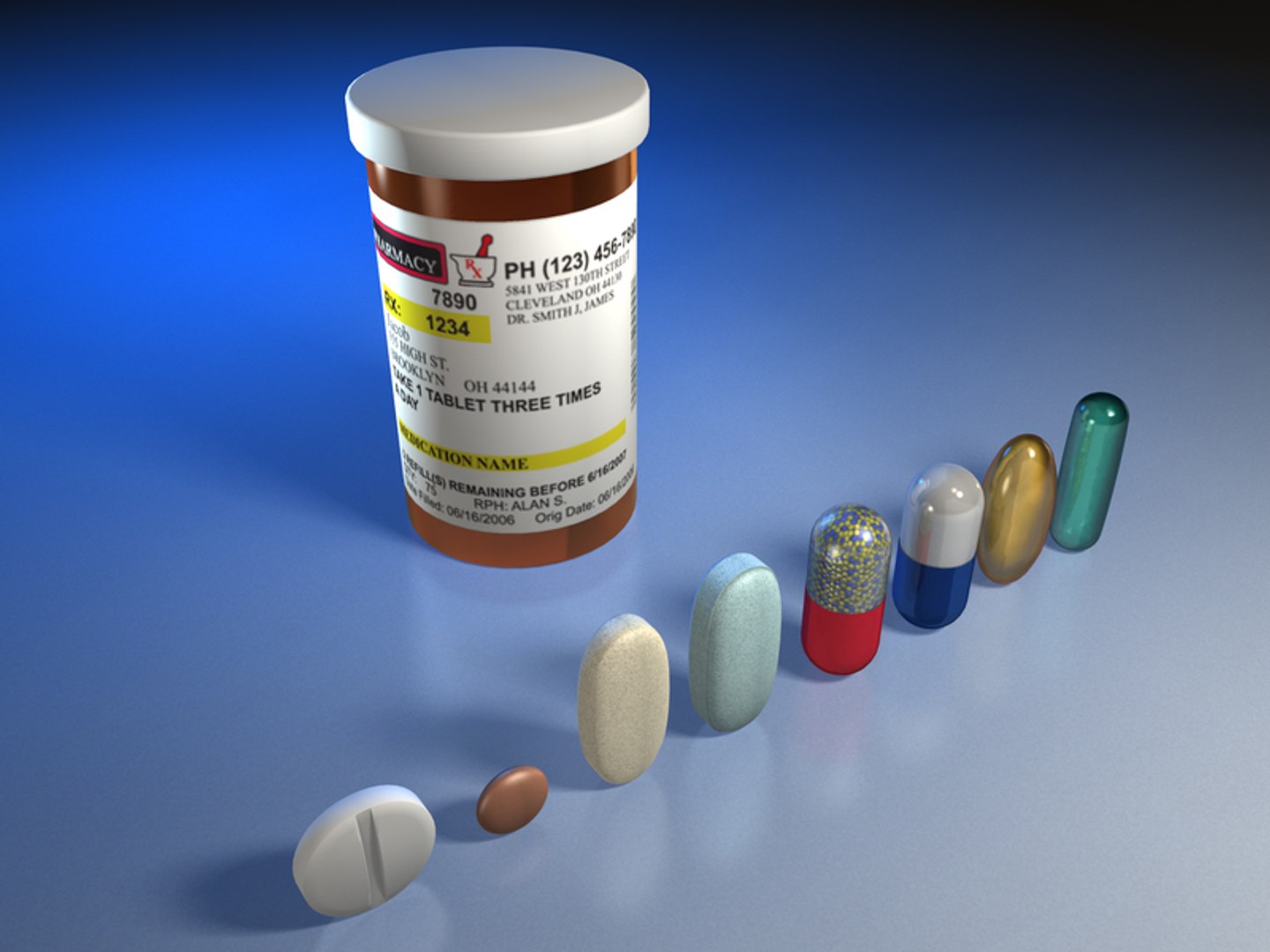 3d Model Medication Pills Capsules