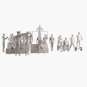 man figure set 3d 3ds