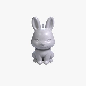 3D Cute Rabbit Keychain Charm 3D Printable STL Model model