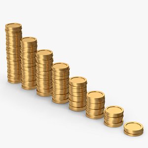Gold Coins Graph 3D model