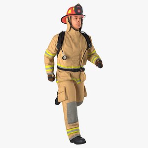 3D firefighter rigged model