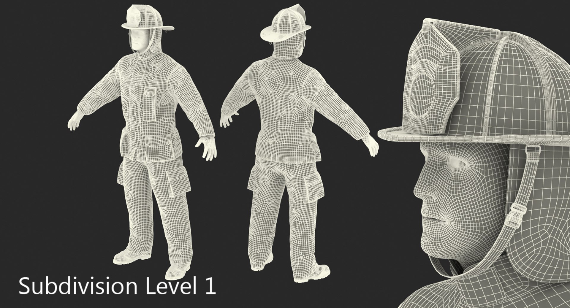 3D firefighter rigged model - TurboSquid 1172158