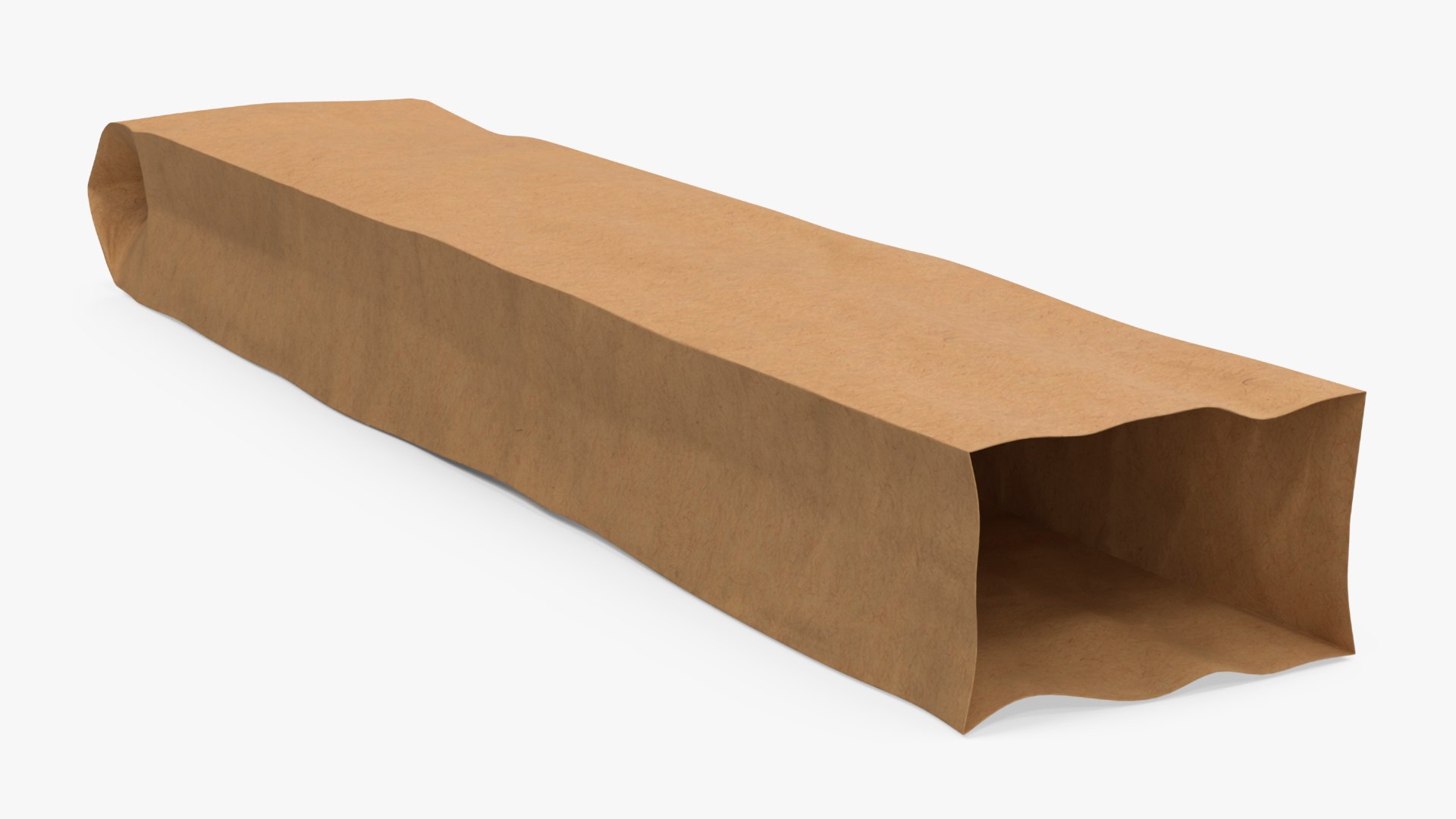 Kraft Paper Bag for Baguette Empty 3D model preview
