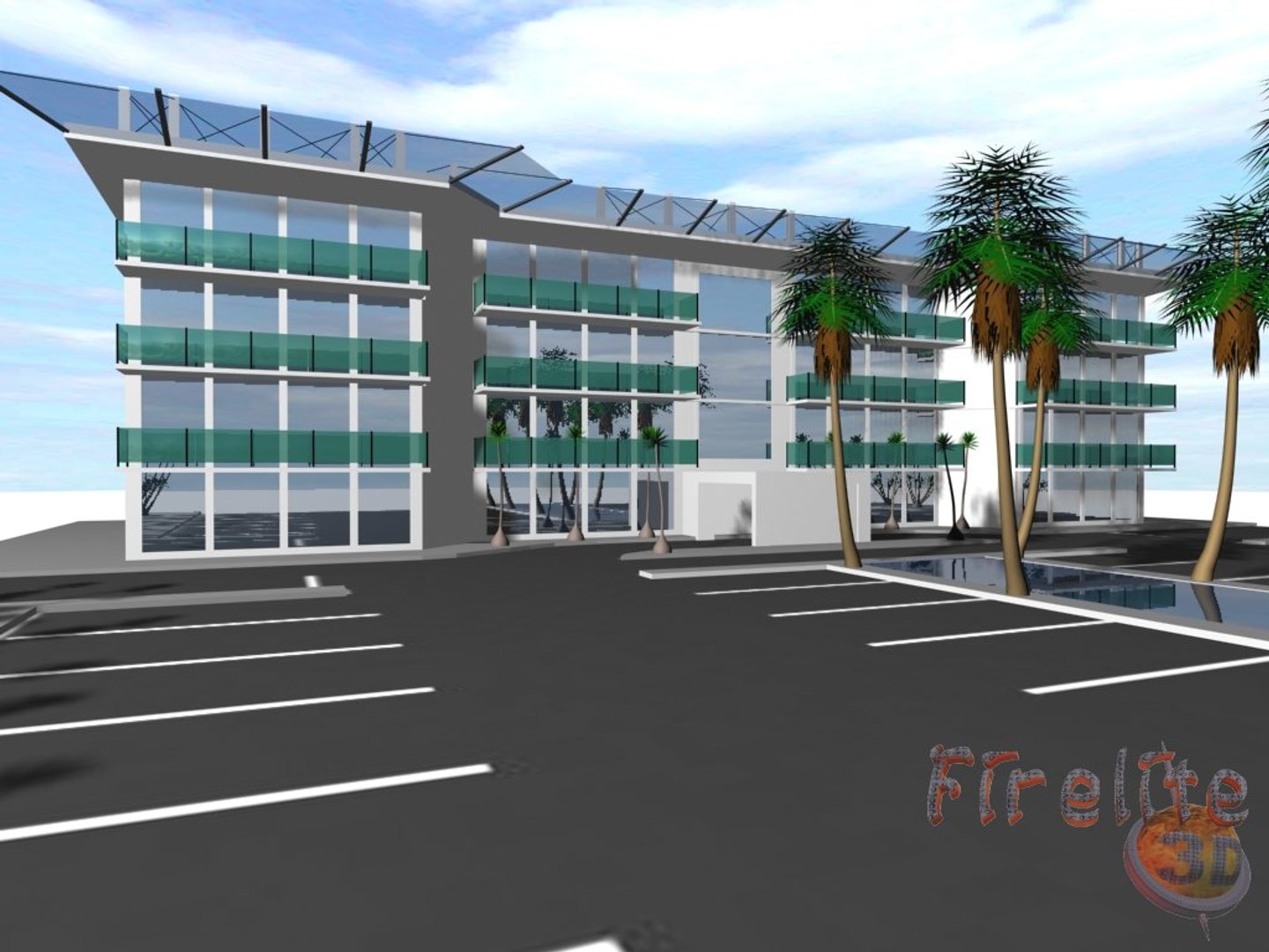 Unit Condo Building 3d Model
