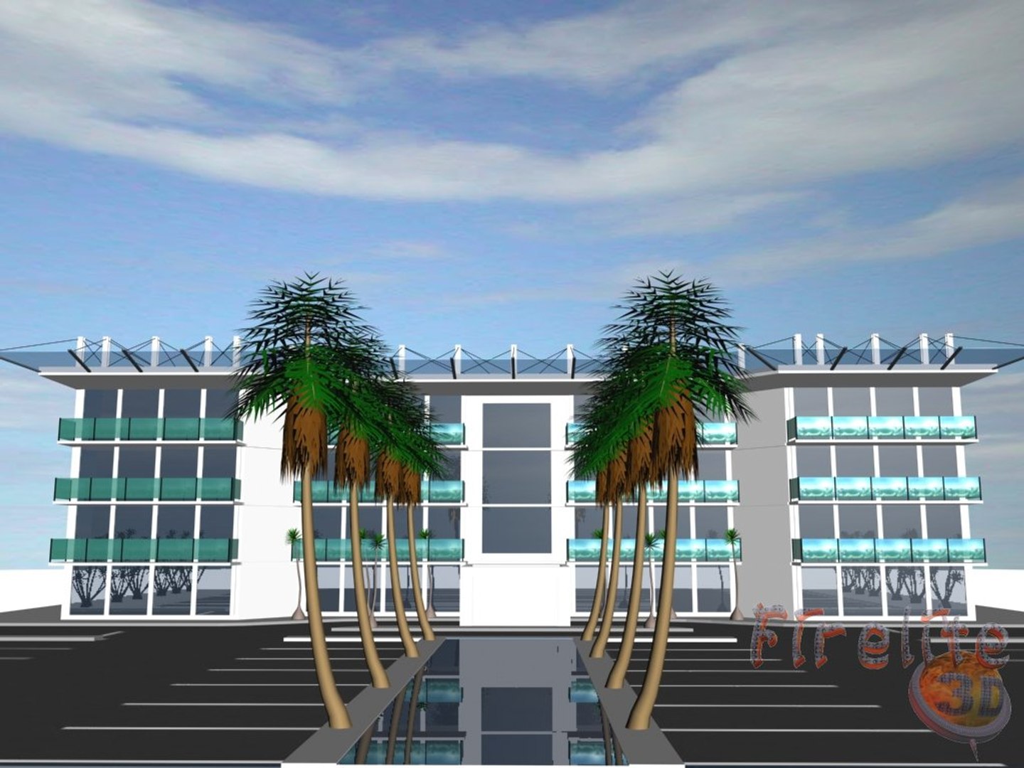 Unit Condo Building 3d Model