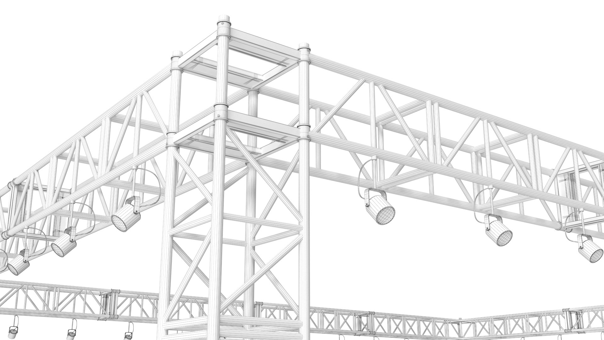 Stage Truss System With LED Lights 1 3D Model - TurboSquid 2282445