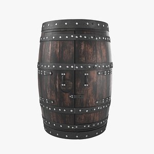 3D Whiskey Oak Barrel Bar model