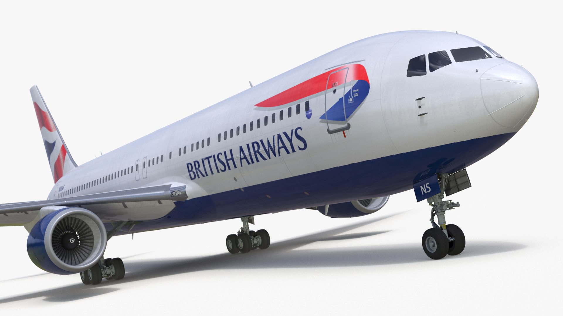British Airways Boeing 767-300 Rigged for Maya 3D model preview