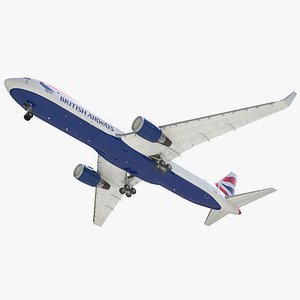3D British Airways Boeing 767-300 Rigged for Maya model