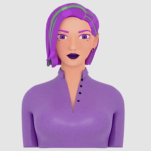3D Female Character  Elf woman