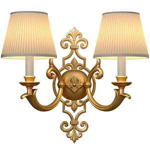 Brass Vintage Double Wall Light Sconce Cellini in Classic style 3D model