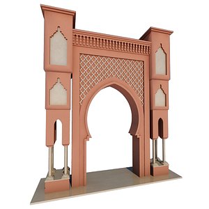 traditional moroccan door fes 3D model