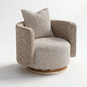 Modern Luxury Accent Chair Upholstered Fabric Armchair 3D Model 3D model