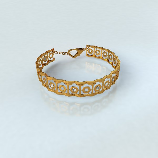 bracelet gold silver 3D model