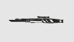 SciFi Sniper Gunblade A08 Black Camouflage - Fiction Weaponry 3D model