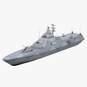 Visby Class Corvette Low Poly