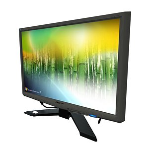 19 widescreen tft monitor 3d model