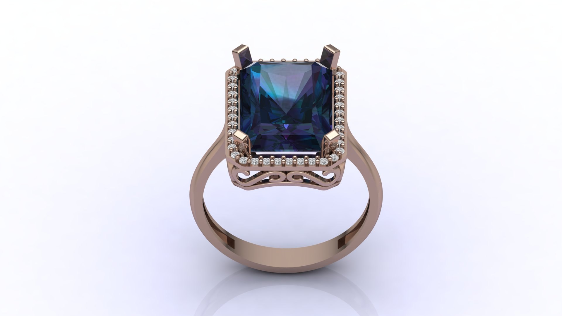 3D 3 Models Radiant Oval Round Big Stone STL 3DM Women Rings 3D Model ...