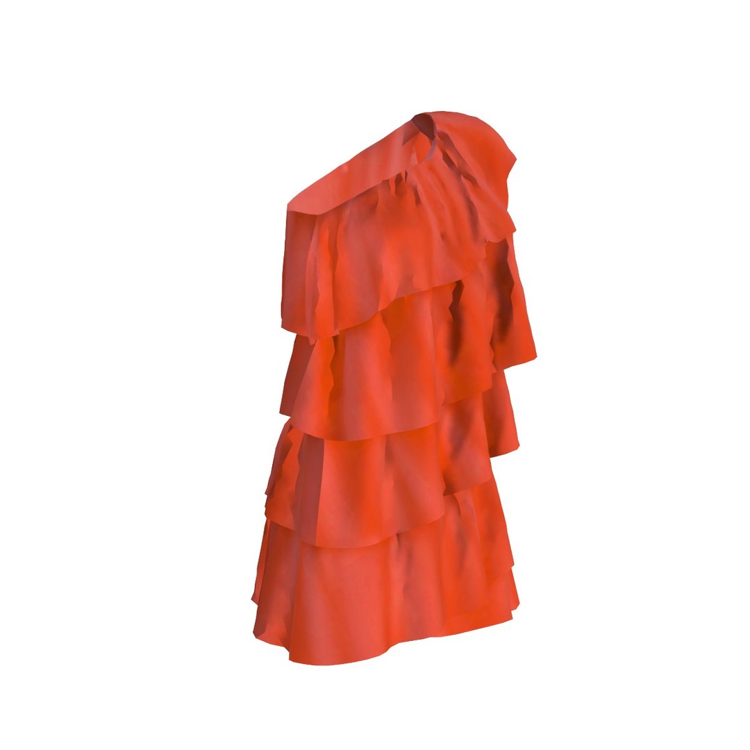 Fairy Ruffle Dress 3D Model Low Poly 3D - TurboSquid 2286710