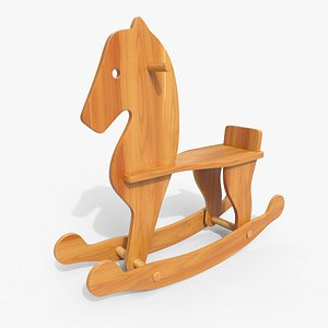 Wooden rocking horse 3D model