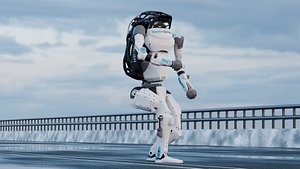 Patrol Trooper Robot 3D Model  for Animation  Rendering model