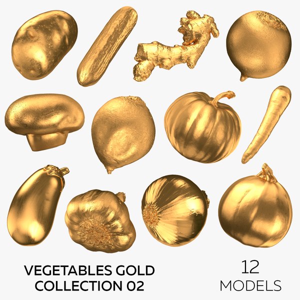 3D model Vegetables Gold Collection 02 - 12 models