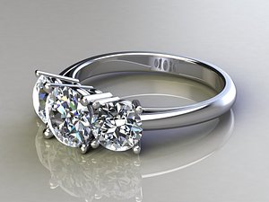 3d stone engagement ring