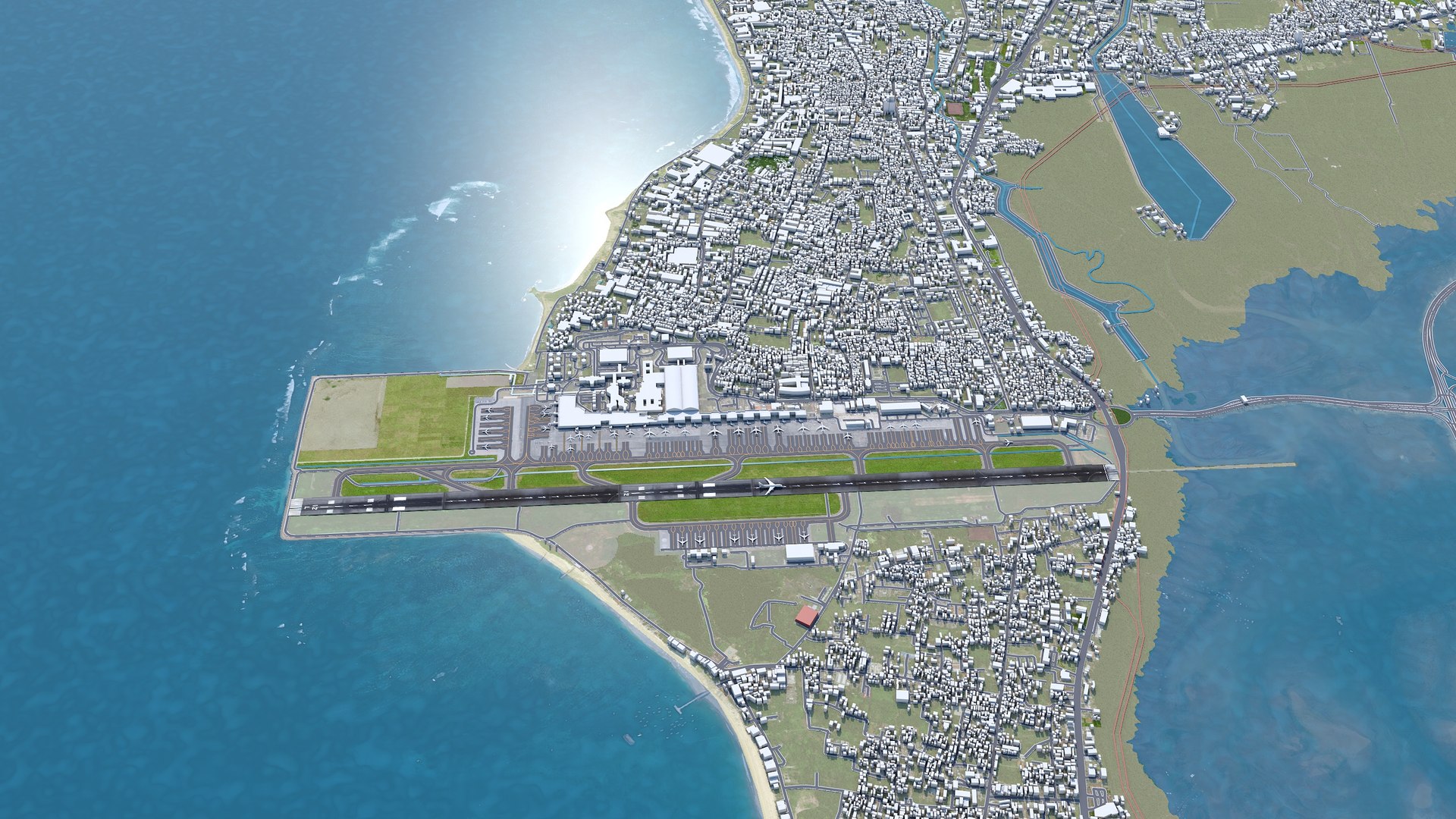 Ngurah Rai International Airport model https://p.turbosquid.com/ts-thumb/u2/815IMY/Oj/3/jpg/1673627720/1920x1080/fit_q87/0aee710a5427d3e11cfed1358d67a37b80e57676/3.jpg