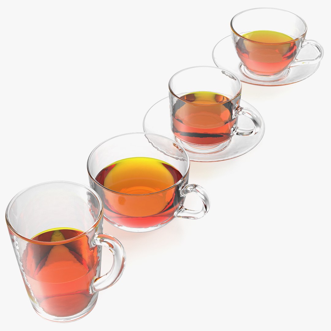 Glass Cup Set Half Full 3D model preview