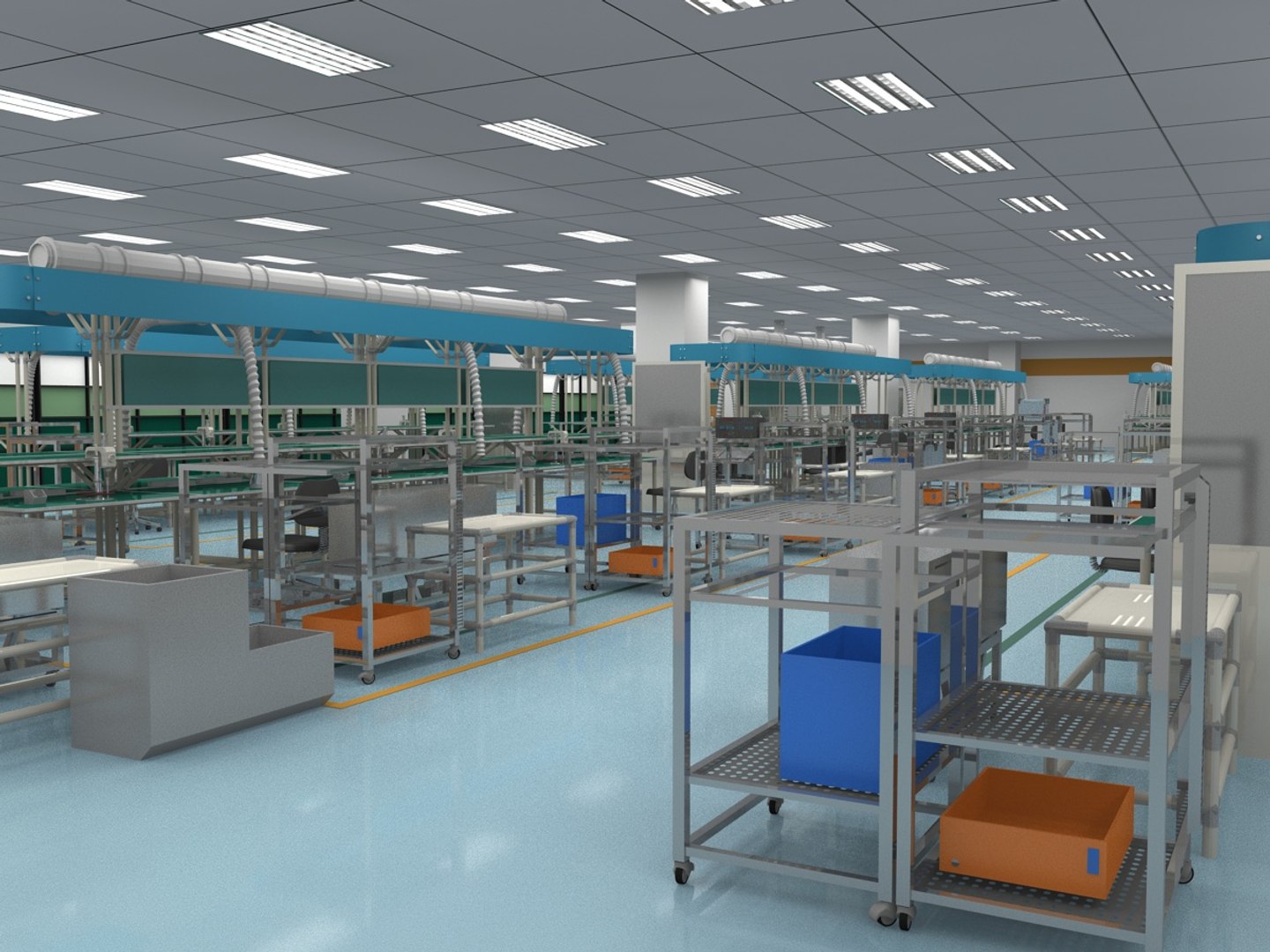 3D Factory Production Line Scenario Model TurboSquid 2038494