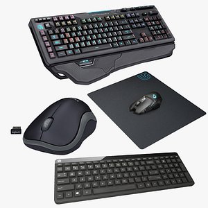 3D model keyboard mouse 4