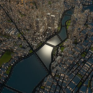 3D cityscape night model