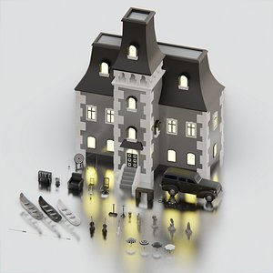 Wednesday House graves umbrella cello canoe assets