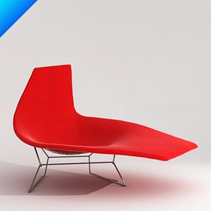 3d bertoia asymmetric chaise knoll furniture