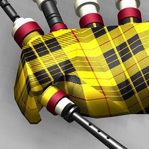 3d bagpipes tartans model