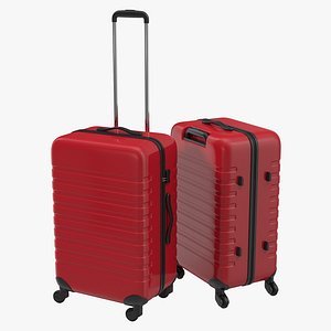 Plastic Trolley Luggage Bag Red