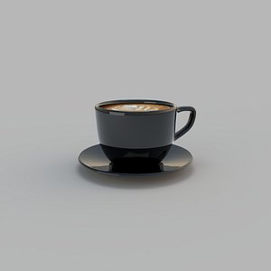 3D coffee cup with coffee v6