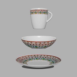 cup saucer set 3D
