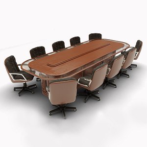 Conference Table and Chairs 3D