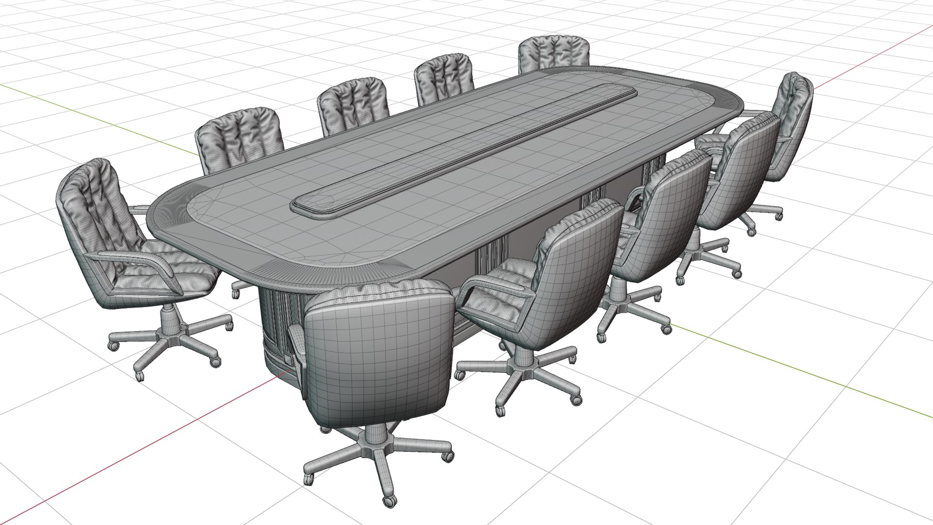 Conference Table And Chairs 3D - TurboSquid 2101588