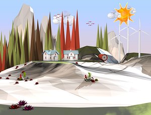 cartoon landscape 3D model